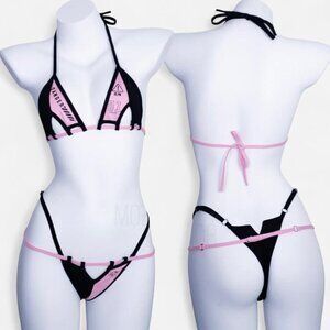 Moe Flavour swimsuit danger gamer bunny bikini black and pink